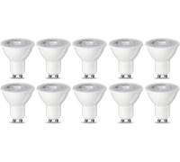 Confezione da 10 faretti LED GU10 4.7 W (equivalente a 50 W) luce bianca calda
