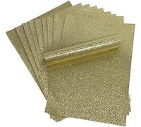 Confezione da 10 fogli in cartoncino A4 glitterato, morbido al tatto, non perde peli, 250 g/m² (dorato)