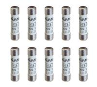 Confezione da 10 fusibili cilindrici 8x32mm, 400V 20A, uso industriale e civile CF, intervento ritardato, in ceramica, steatite, impiego gG, Potere interruzione (lk) 20KA