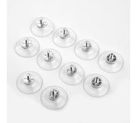 Confezione da 10 ganci a ventosa trasparenti da 32 mm, con vite a testa zigrinata e dado, ventose in PVC non lasciano segni, per appendere ghirlande su specchi di vetro, piastrelle