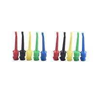 Confezione da 10 ganci per test elettronici, contatti in rame con connettori PA Mini Grabber, 59 x 12,5 mm, 30-60 per VAC / 10 A, rosso e nero (5 colori x 2)