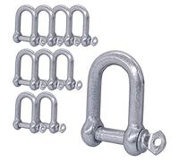 Confezione da 10 grilli in acciaio zincato, 8 mm, clip per grillo con perno, chiusura ad anello a D, per lavori pesanti (10 pezzi, 8 mm)