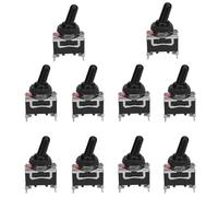 Confezione da 10 interruttori a bilanciere SPST, 220 V, 15 A, leva in metallo, autobloccante, per auto, barca, yacht, veicoli marini, cruscotto, applicazione pannello di controllo