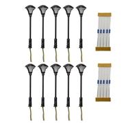 Confezione da 10 lampade a LED, lanterne in metallo bianco caldo con resistori da 620 Ohm per modellismo da 12 V, luci cablate nere da 3,5 cm per diorama ferroviario