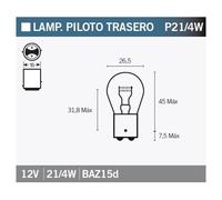 Confezione Da 10 Lampade OSRAM 7225 per Moto Ricambi Ciclomotore