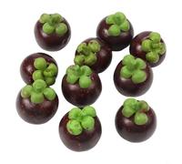 Confezione da 10 mangostani artificiali realistici, modelli di frutta finta per decorazione della cucina, riempitivi per ciotole, accenti tropicali per la casa, giardino, feste, oggetti di scena in