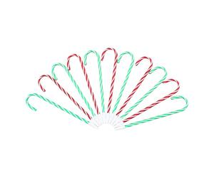 Confezione da 10 matite a sfera a forma di bastoncino di caramella natalizia, regalo per feste scolastiche, penne a sfera permanenti in polistirolo