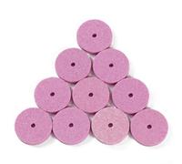 Confezione da 10 mini mole da 20 mm di diametro, montate su pietra, per smerigliatrice, trapano, lucidatura con struttura in resina smeriglio (rosa)