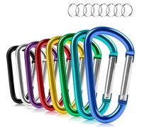 Confezione da 10 moschettoni con portachiavi placcati in nichel, mini, piccolo in alluminio, accessori for esterni, gancio for zaino a forma di D(Size S)