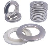 Confezione da 10 occhielli per tende in acciaio inox, 2 in 1, occhielli in metallo, occhielli in plastica ABS, diametro interno 42 mm, per tende per finestre (confezione da 10)