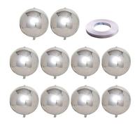 Confezione Da 10 Palloncini Argentati, 1 Rotolo Di Nastro Per Palloncini, Palloncini In Alluminio 4D, Decorazioni Con Palloncini Per Feste Di Matrimonio E Compleanno