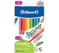 Confezione da 10 pennarelli Pelikan - Punta a pennello - Lavabili NEW