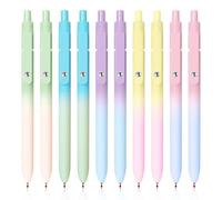 Confezione da 10 penne gel di alta qualità da donna, punta media da 0,7 mm, inchiostro nero per scrittura liscia, design grazioso sfumato, ideali per diari, appunti, scuola e ufficio