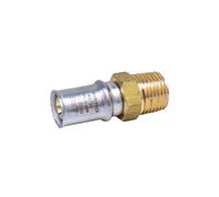 Confezione da 10 Pezzi Niples Raccordo Dritto Maschio a Pressare e Pinzare per Tubo Multistrato Acqua 1/2" e 3/4" Ø16mm Ø20mm (1/2" Ø20mm)