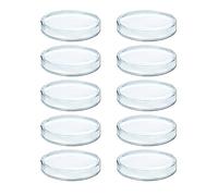 Confezione da 10 piastre di Petri in vetro trasparente per la coltivazione cellulare, ad alto contenuto borosilicato, per colture cellulari (60 75 90 100 mm)