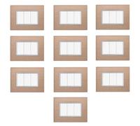 CONFEZIONE DA 10 PLACCHE IN ALLUMINIO, COMPATIBILE CON BTICINO MATIX, 3 MODULI/POSTI, COLORE ORO, ALTA QUALITA', STILE ELEGANTE E MODERNO, SERIE SOLAR, PLACCA PER INTERRUTTORI/PRESE, SERIE CIVILE