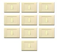 CONFEZIONE DA 10 PLACCHE IN TECNOPOLIMERO, COMPATIBILE CON BTICINO MAGIC, 1 MODULO/POSTO, COLORE AVORIO, ALTA QUALITA', SQUADRATE, RETTANGOLARI, DESIGN CLASSICO, PER INTERRUTTORI/PRESE