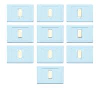 CONFEZIONE DA 10 PLACCHE IN TECNOPOLIMERO, COMPATIBILE CON BTICINO MAGIC, 1 MODULO/POSTO, COLORE AZZURRO PASTELLO, ALTA QUALITA', SQUADRATE, RETTANGOLARI, DESIGN CLASSICO, PER INTERRUTTORI/PRESE