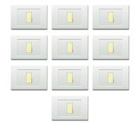 CONFEZIONE DA 10 PLACCHE IN TECNOPOLIMERO, COMPATIBILE CON BTICINO MAGIC, 1 MODULO/POSTO, COLORE BIANCO, ALTA QUALITA', SQUADRATE, RETTANGOLARI, DESIGN CLASSICO, PER INTERRUTTORI/PRESE