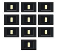 CONFEZIONE DA 10 PLACCHE IN TECNOPOLIMERO, COMPATIBILE CON BTICINO MAGIC, 1 MODULO/POSTO, COLORE NERO, ALTA QUALITA', SQUADRATE, RETTANGOLARI, DESIGN CLASSICO, PER INTERRUTTORI/PRESE