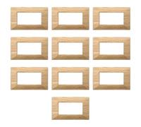 CONFEZIONE DA 10 PLACCHE PIRAMIDE SQUADRATE, IN TECNOPOLIMERO, COMPATIBILE CON BTICINO AXOLUTE, 4 MODULI/POSTI, LEGNO SCURO, RETTAGOLARI, DESIGN ELEGANTE E MODERNO, PER INTERRUTTORI/PRESE