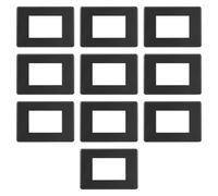 CONFEZIONE DA 10 PLACCHE SLIM IN TECNOPOLIMERO, COMPATIBILE CON BTICINO AXOLUTE AIR, 3 MODULI/POSTI, ACCIAIO SCURO, SOTTILE, ALTA QUALITA', DESIGN ELEGANTE E MODERNO, PER INTERRUTTORI/PRESE