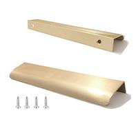 Confezione da 10 pomelli in stile moderno, per cassetti e cassetti, con maniglie nascoste, per armadietti, cucina, cassetti, color oro, 120 mm