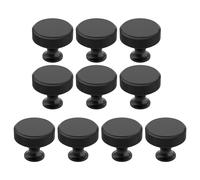 Confezione da 10 Pomelli Zigrinati Neri Opachi per Mobili, Pomelli Rotondi 3051