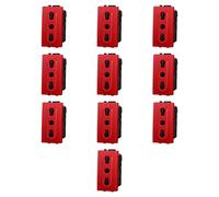 Confezione da 10 prese 10A 16A bipasso bivalente rossa, Moduli Rossi, Compatibile Con BTicino living, antenna, ethernet, TV, antenna, USB, schuko, Per Placche originali e compatibili