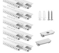 Confezione da 10 profili per cartongesso a LED, profilo in alluminio, per strisce LED per pareti e soffitti, canale LED con diffusore a clip e per strisce più ampie come Philips Hue