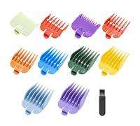 Confezione da 10 protezioni professionali per tagliacapelli, compatibili con la maggior parte dei tagliacapelli (colori assortiti, dimensioni 1,5 mm-25 mm), plastica ABS resistente, resistente al