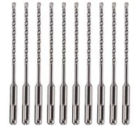 Confezione da 10 punte per trapano SDS Plus, lunghe 4 mm x 160 mm, punte professionali per trapano in carburo di tungsteno, per muratura, mattoni, cemento, pietra, granito. Punta da trapano SDS da 4
