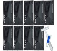 Confezione da 10 rasoi usa e getta da viaggio confezionati singolarmente con crema da barba; accessori da toeletta manuale per la cura privata degli ospiti; set di rasoio da barba multiuso per hotel e