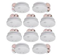 Confezione da 10 rilevatori di fumo ELRO FS1510 con batteria di 10 anni e supporto magnetico. Conforme alla norma europea EN14604