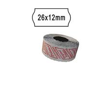 Confezione da 10 rotoli 1000 ETICH. 26 x 12 mm onda bianca PERM. Printex