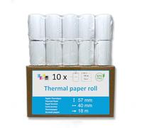 Confezione da 10 Rotoli di Carta Termica 57 x 40 mm per Stampare Scontrini Carta Bianca di Alta Qualità