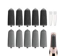 Confezione da 10 rulli di ricambio compatibili con Finishing Touch Flawless Pedi Electric Tool File include 2 spazzole per la pulizia (5 nero grosso e 5 grigio fine)