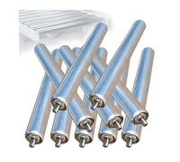 Confezione da 10 rulli trasportatori in acciaio inox, diametro da 25 mm a 60 mm (da 1" a 2,4") - Transportador Rodillo per edilizia e uso industriale