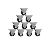 [Confezione da 10] Ruote direzionali in gomma da 1 pollice diametro 25 mm for mobili a rulli fissi silenziosi e resistenti all'usura