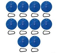 Confezione da 10 sacchetti in PVC con ganci per piscine fuori terra, rotondi, 28 x 28 cm, pesi riempiti d'acqua per un fissaggio sicuro della copertura, blu