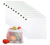 Confezione Da 10 Sacchetti In Rete Con Coulisse, Sacchetti In Rete Traspiranti Per Frutta E Verdura, Sacchetti In Rete Riutilizzabili, Sacchetti In Rete Per La Spesa