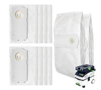 Confezione da 10 sacchetti per aspirapolvere Festool CT MINI/CT MIDI/CT 15 a partire dal 2019, sacchetti per aspirapolvere di ricambio da 15 l, grande capacità