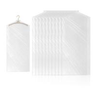 Confezione da 10 Sacchetti Porta Abiti Trasparenti, Custodie Copri Vestiti Appesi in Plastica Buste per Indumenti da Armadio Antipolvere Copertura per Giacche Camicie Cappotti Tintoria (60x150 cm)