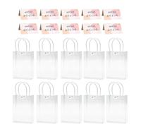 Confezione Da 10 Sacchetti Trasparenti E 10 Biglietti D'Auguri, Sacchetti Riutilizzabili, Sacchetti Regalo In Pvc Trasparente, Utilizzabili Per Feste, Matrimoni, Ecc.