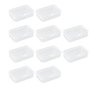 Confezione Da 10 Scatole Portaoggetti Trasparenti, Scatola In Plastica Con Coperchio, Mini Scatola Rettangolare, Scatola Portaoggetti Portatile Per La Casa, Scatola Portaoggetti Multifunzionale