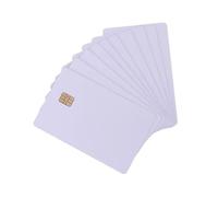 Confezione da 10 schede IC bianche con chip integrato, perfette per la memorizzazione dei dati e le transazioni sicure in plastica