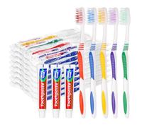 Confezione da 10 spazzolini usa e getta con dentifricio confezionati singolarmente, 10 g, dentifricio da viaggio monouso, kit da spazzolino manuale per adulti e ospiti, viaggi, hotel, infermieristica