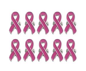 Confezione da 10 spille da bavero con nastro rosa per la ricerca sul cancro al seno e la sensibilizzazione sul cancro al seno, set di spille da balia per cappotti, camicie,
