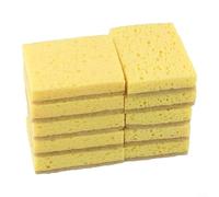 Confezione da 10 spugne da cucina con scrub, cellulosa e fibra di sisal, per pulire piatti e piani di lavoro, 8 x 6 x 2 cm
