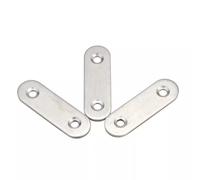 Confezione da 10 staffe di riparazione dritte in acciaio inox con forma piatta, progettate per un fissaggio forte e affidabile su più superfici (37 x 16 mm)
